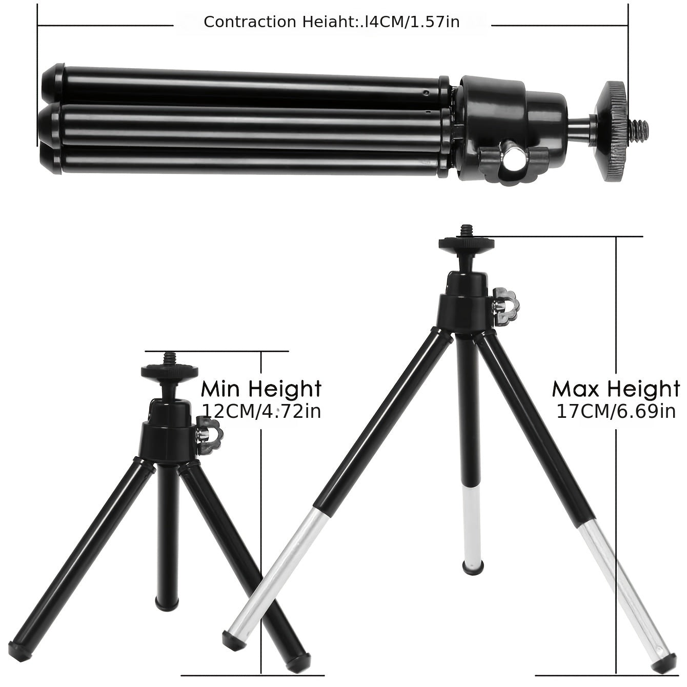 Adjustable Black Table Lamp with 6-Inch Square Light for Bedroom or Gift