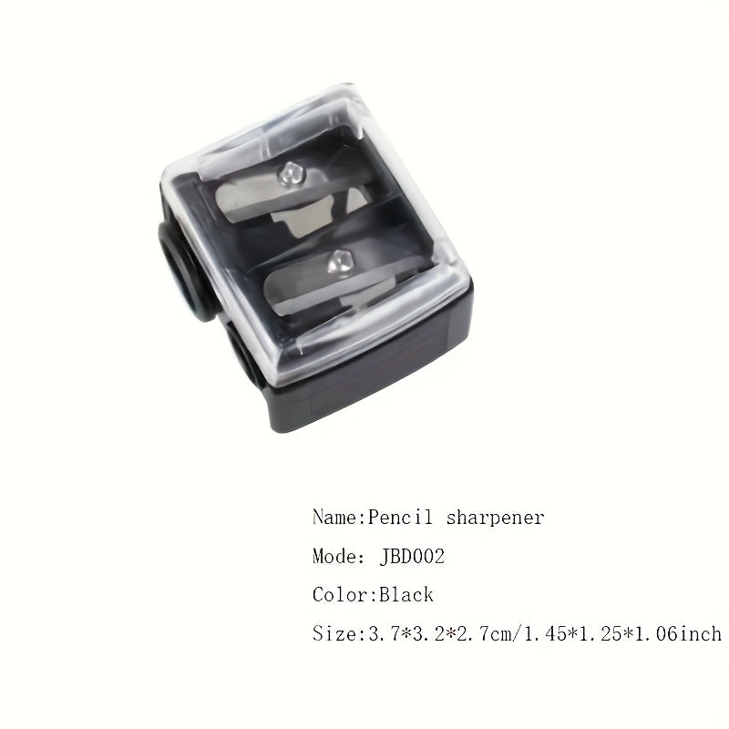 Unisex Plastic Double Holes Pencil Sharpener Multi-Purpose Mechanical