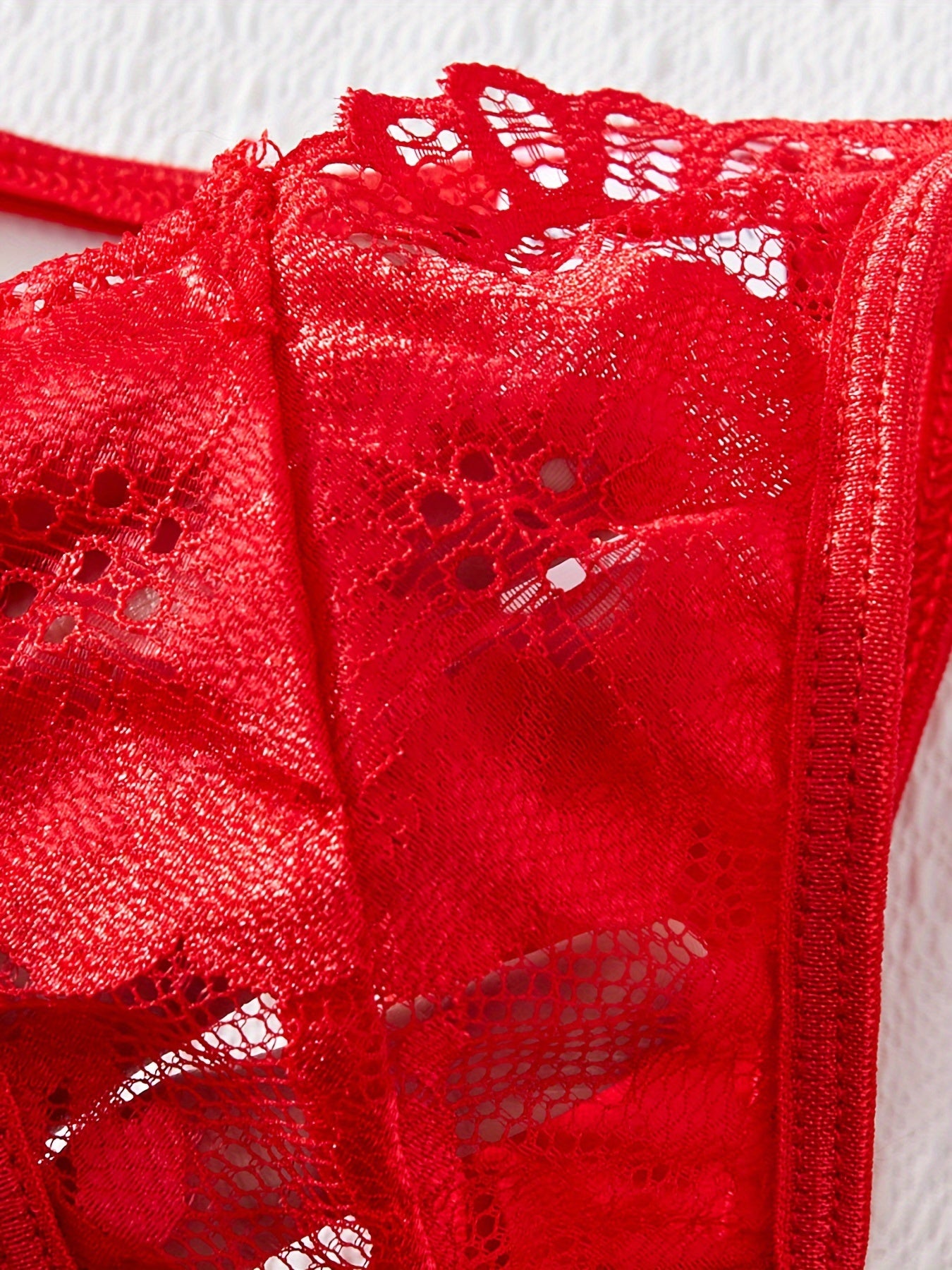 Women's Floral Lace Lingerie Set Includes Bra Thong Garter Belt Sexy Intimates