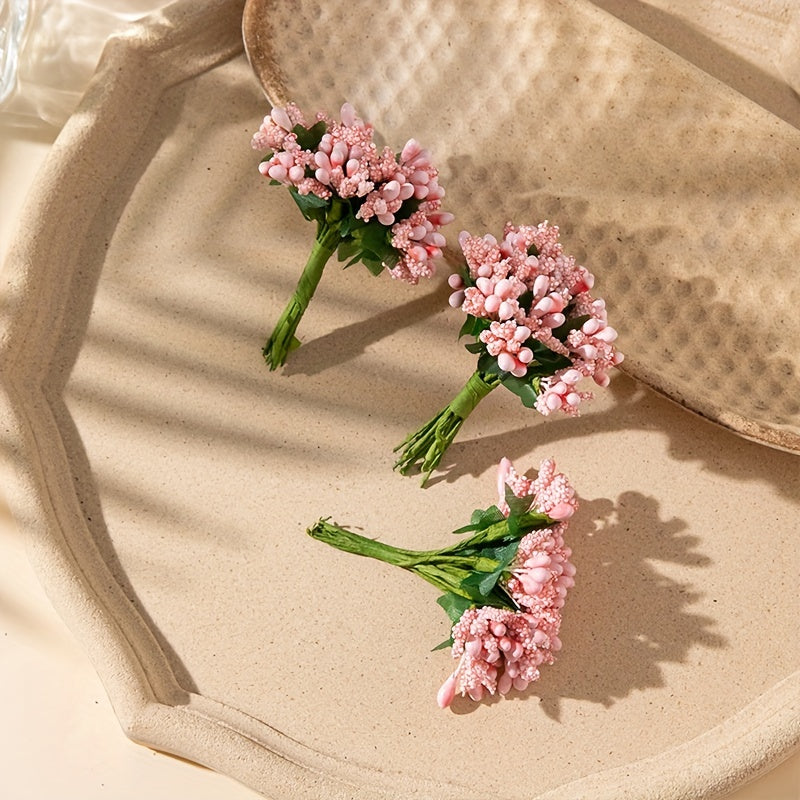 Artificial Pearl Flowers with Foam Fruits for Gift Boxes, Wreaths, Vase Decor