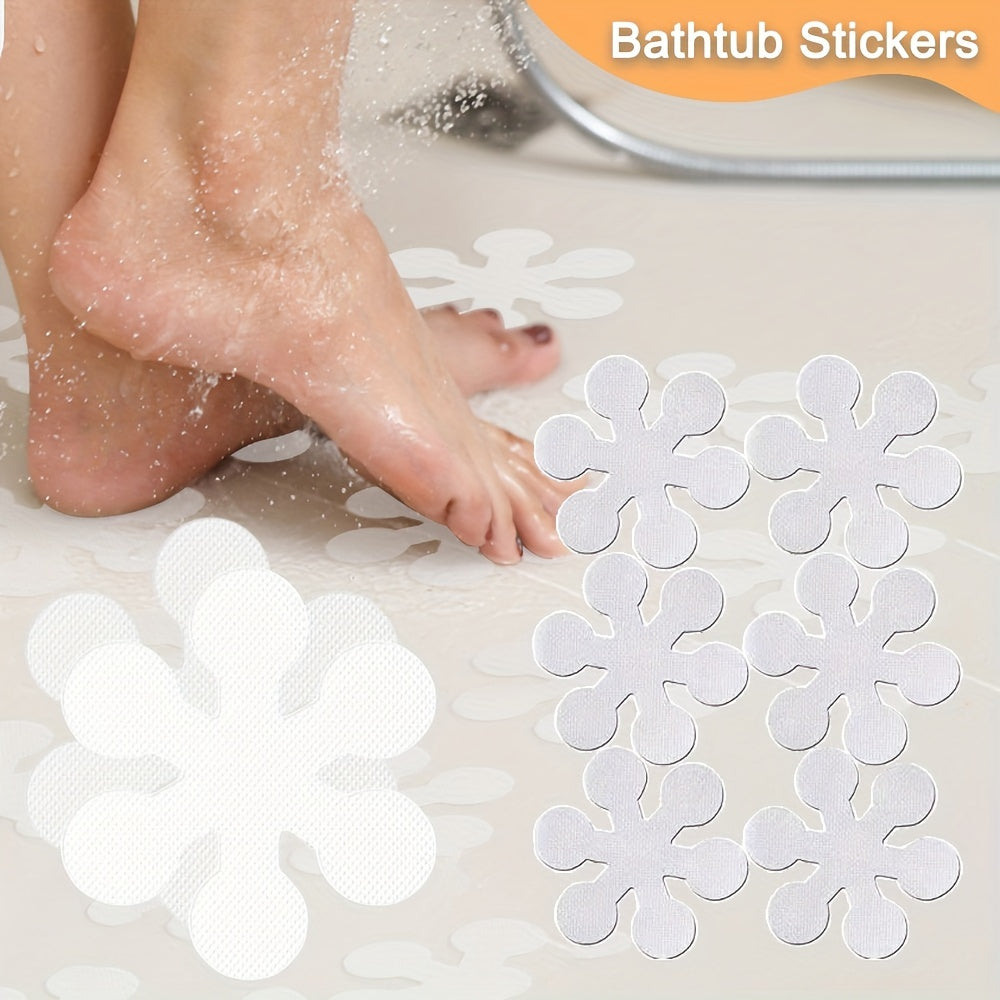Non-Slip Snowflake Bathtub Stickers Sets of 3, 12, or 24 Transparent Floor Decals