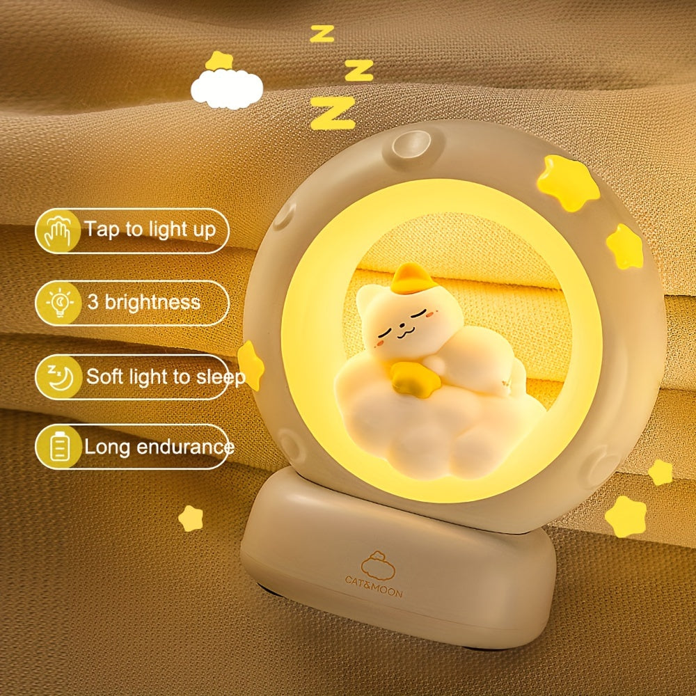 USB-Powered Night Light with Tap Dimmer for Bedroom Decor