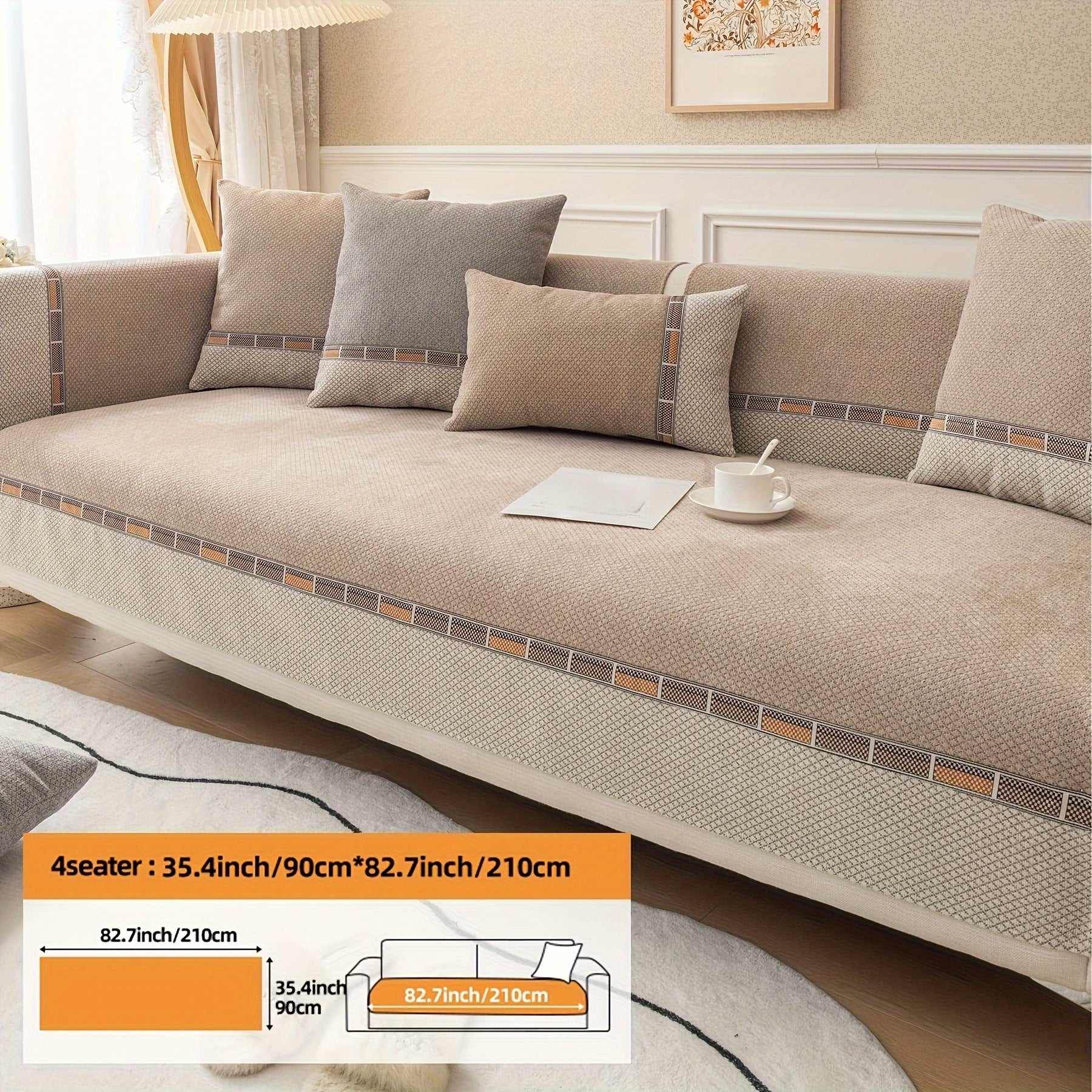 Bohemian Diamond Chenille Sofa Cover Pet-Friendly Non-Slip Protector for Home Decor