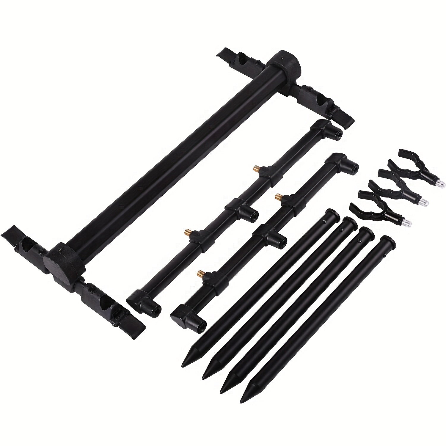Aluminium Alloy and ABS Material Carp Fishing Pole Rack Black Durable Bracket Shelf