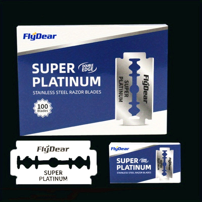 100 шт. лезвий для бритвы из нержавеющей стали с двухсторонней остротой для бороды и усов