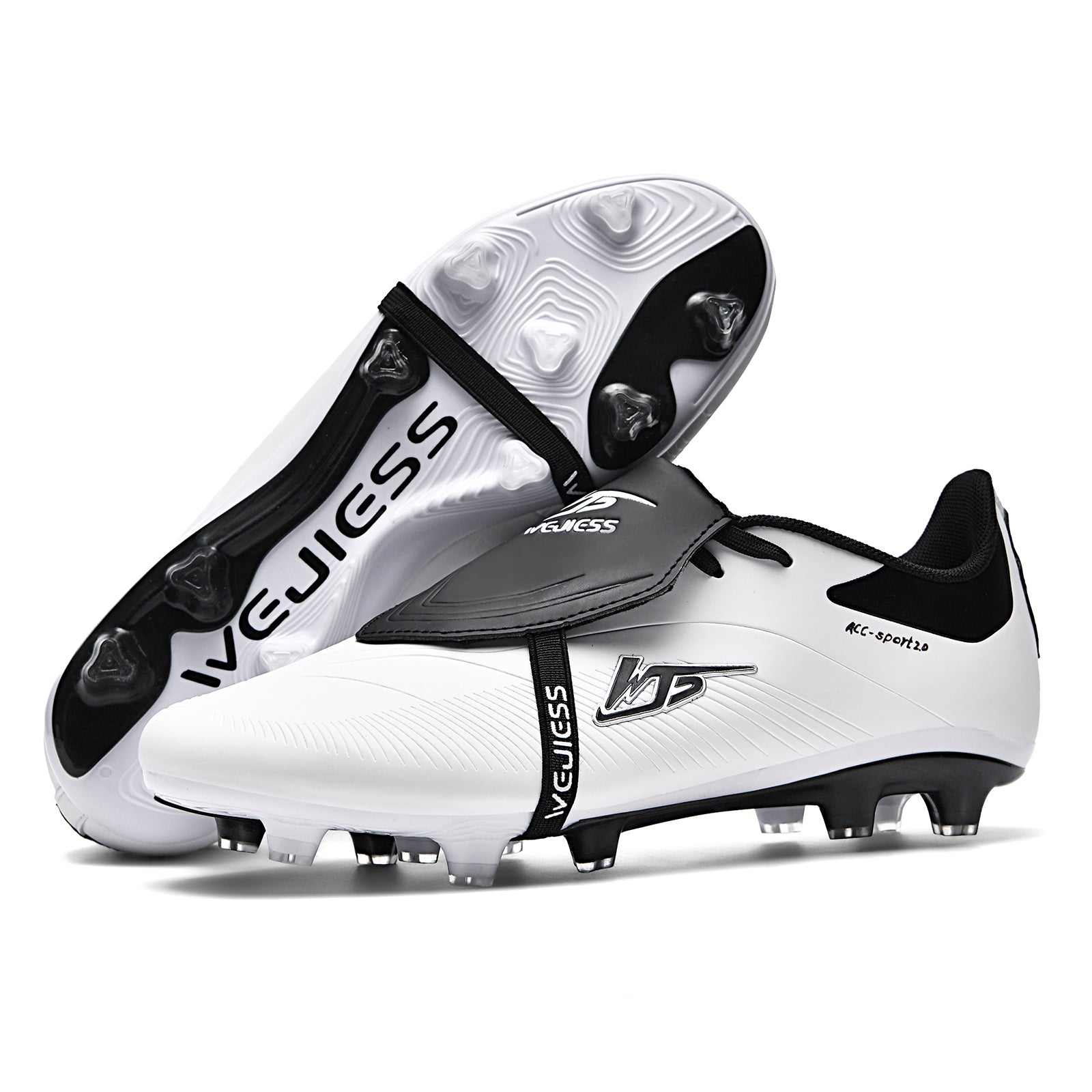 Мужские черно-белые высокие футбольные бутсы с противоскользящими шипами, дышащие, легкие