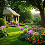 Pink Flamingo Yard Decorations Set with Foot Stakes for Garden Patio Outdoor Parties