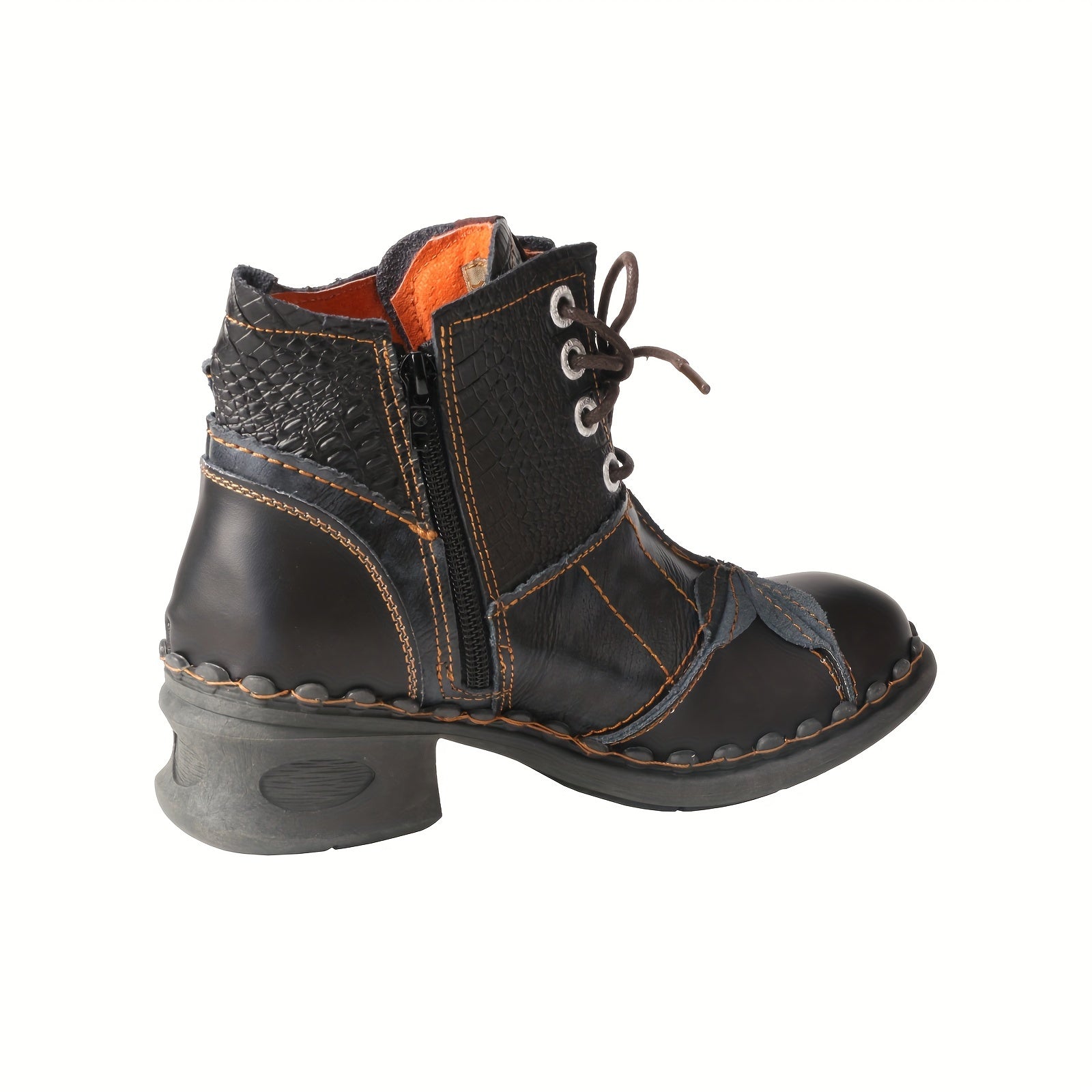 Women's Breathable Oxford Dress Shoes Low Block Heel Lace Up Solid Color