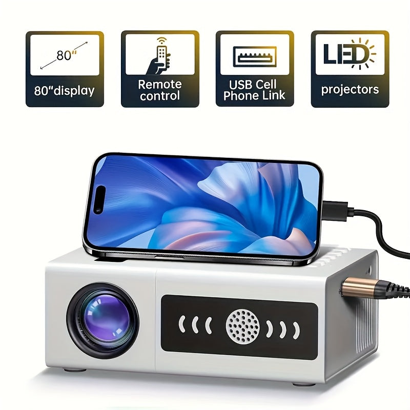 Домашний кинотеатр Проектор Поддержка 1080P Компактный Портативный Смартфон USB AV SD