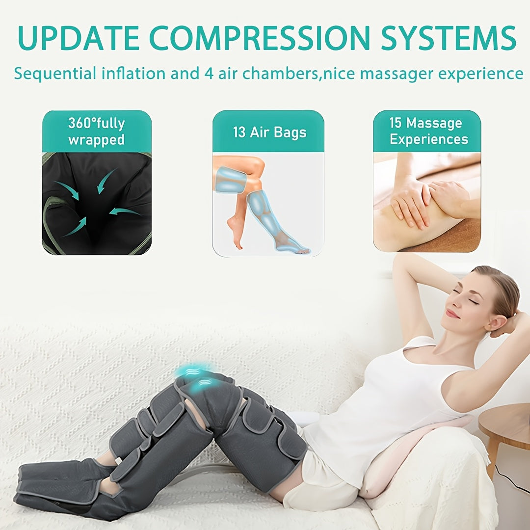 Heated Foot Leg and Calf Massager with Adjustable Straps Digital Display for Men and Women