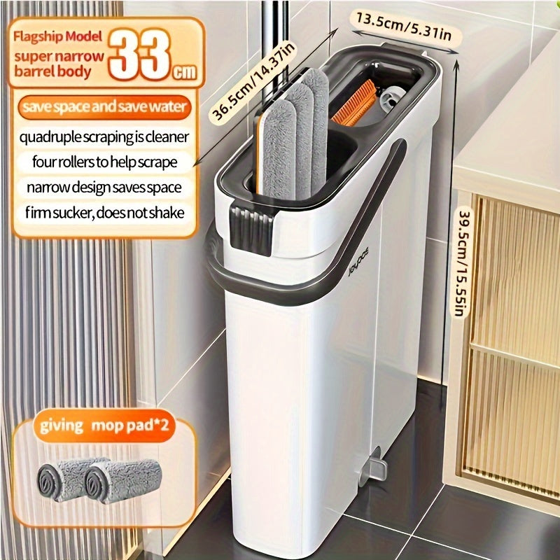 2024 Handwash-Free Mop Set Stainless Steel No Power Multi-Use with Bucket
