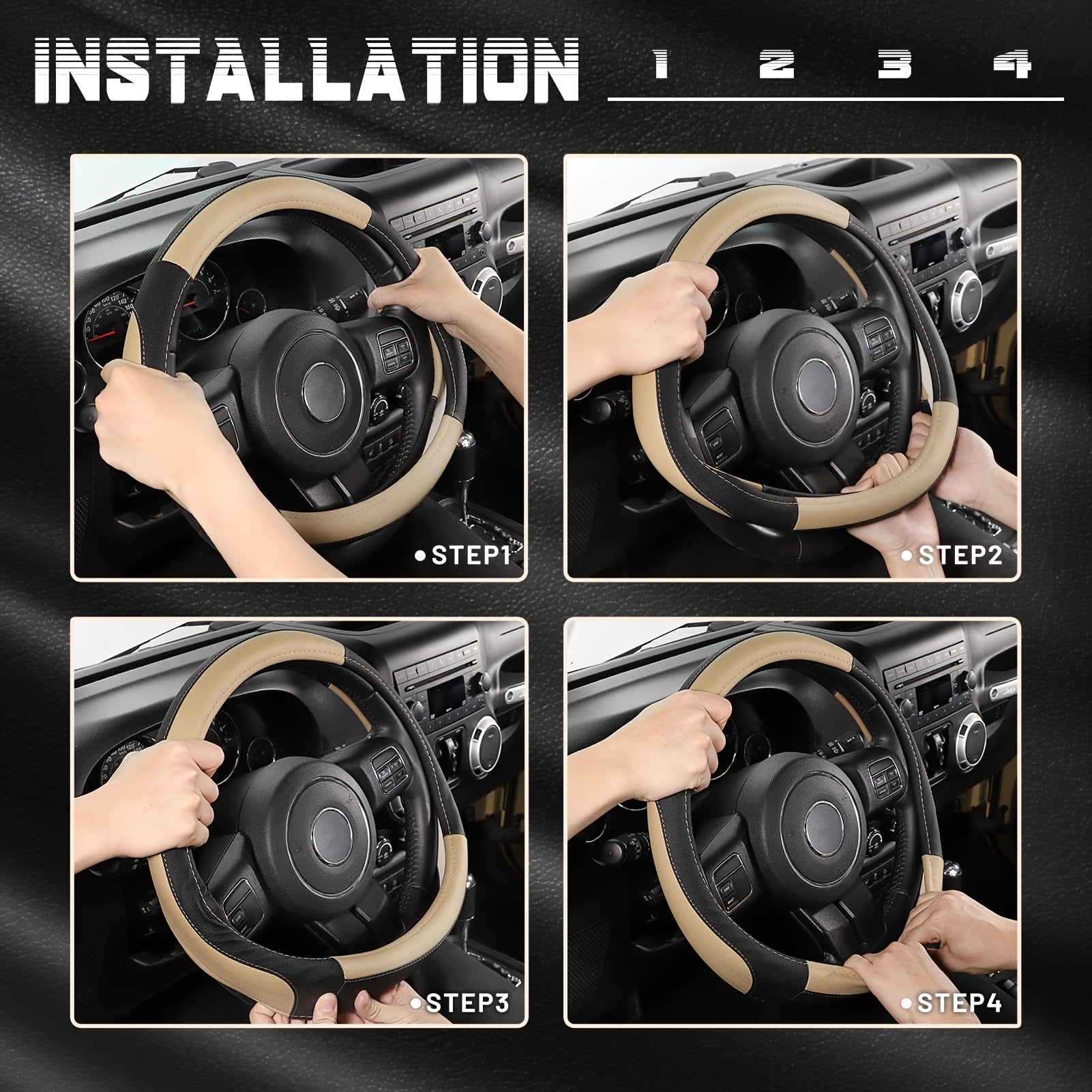 Universal Car Steering Wheel Cover 15 Inch Anti-slip Wear-resistant Seat Car Accessories
