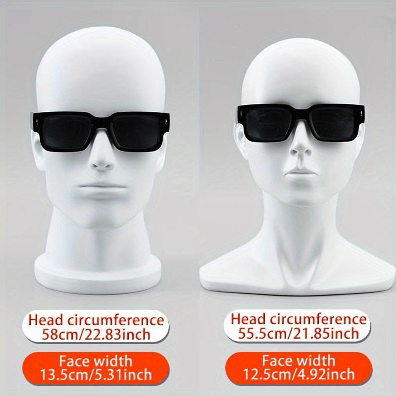 Men's Square Casual Glasses for Daily Wear Black Plastic