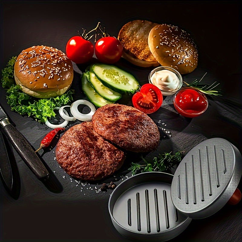 Non-Stick Metal Burger Press Patty Maker for Beef Cheese Veggie BBQ