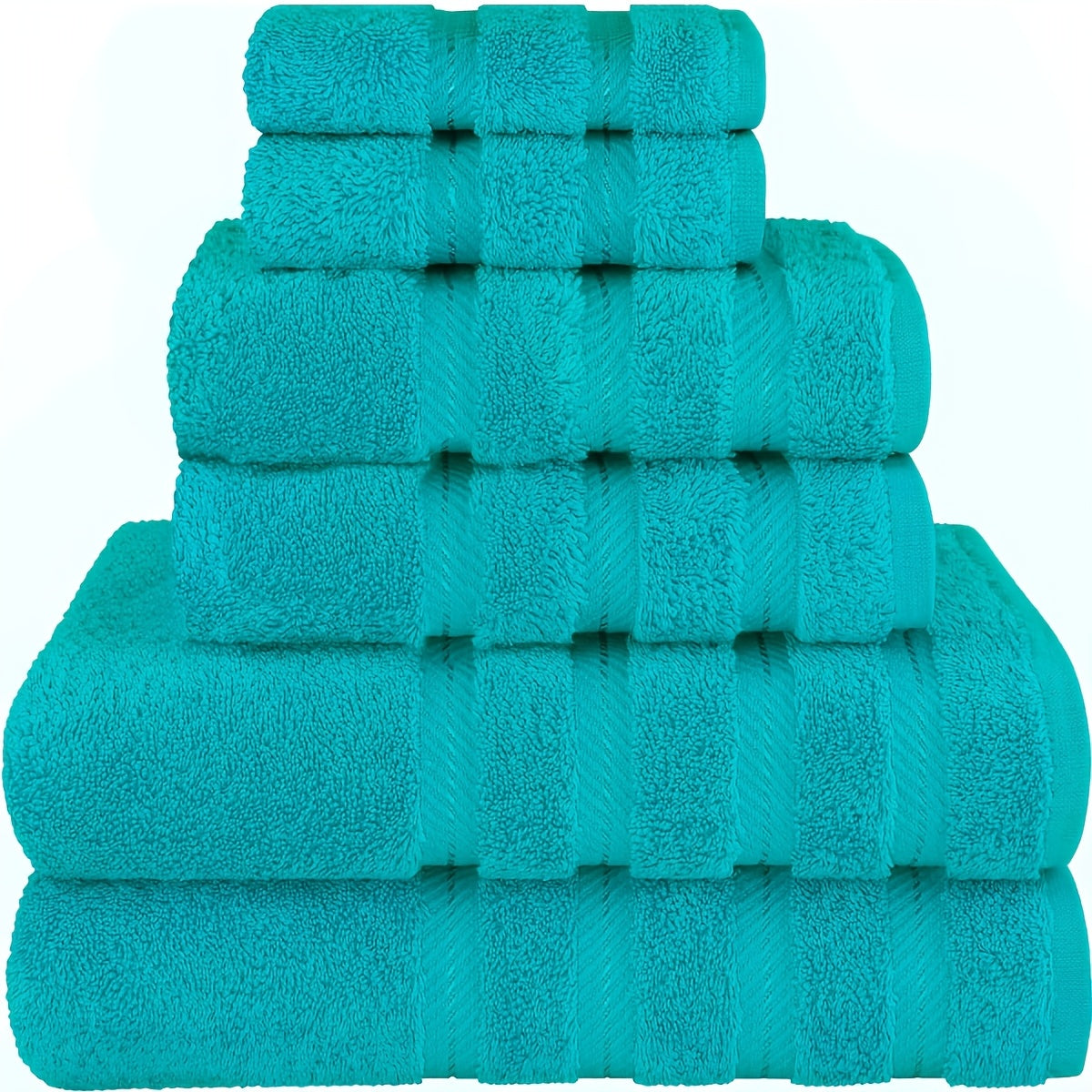 Absorbent Bath Towel Set 3/6 Pieces Bright Yellow for Hotel Home Travel