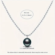 Vintage-Inspired Black Pearl Pendant Necklace for Women 10-11mm Sea Pearls S925 Silver Chain Gift
