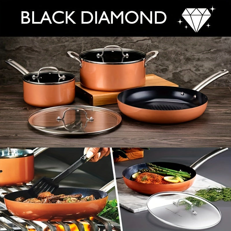 Six-Piece Nonstick Frying Pan Set with 17.78cm, 24.13cm, 30.48cm Pans Oven Safe Dishwasher Safe