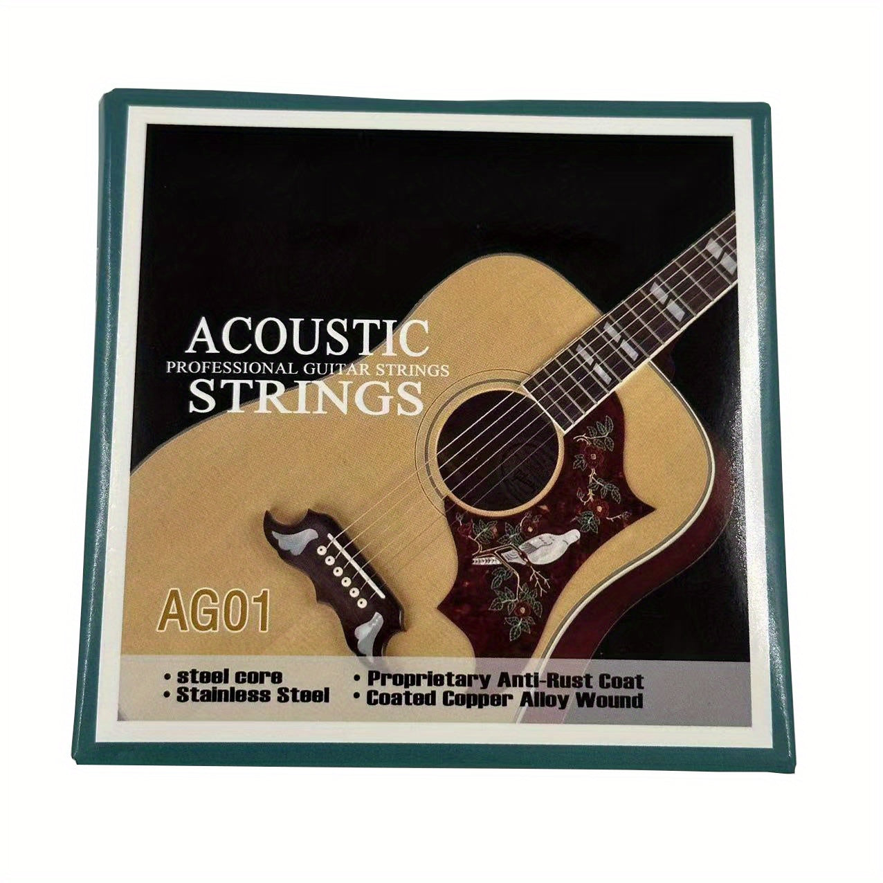 Stainless Steel Coated Copper Alloy Wound Acoustic Guitar Strings 010 Blue