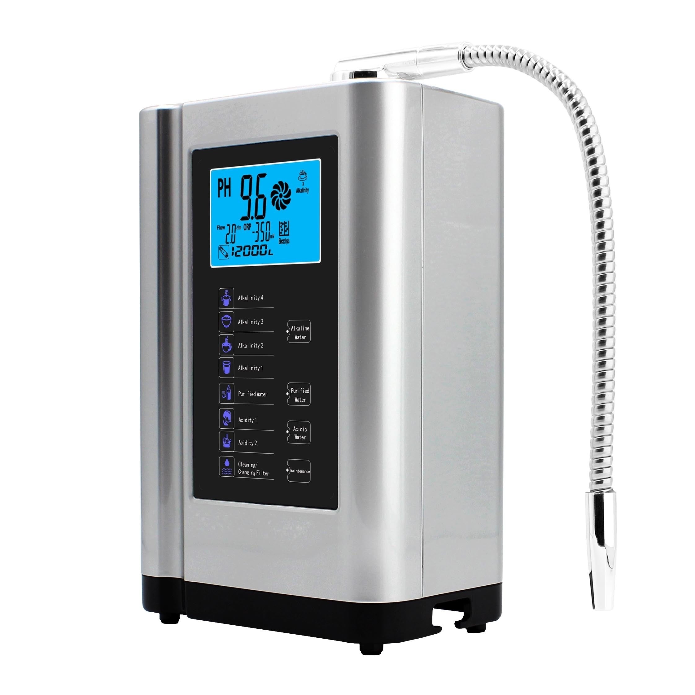 Alkalin Su Ionizer Gazi Generator Mashinasi pH 3.5–10.5 Muntazamlashtiriladigan