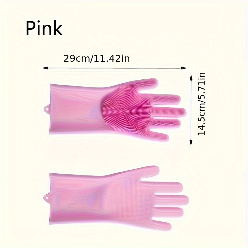 Ambidextrous Silicone Kitchen Gloves Waterproof Antibacterial Dishwasher Safe