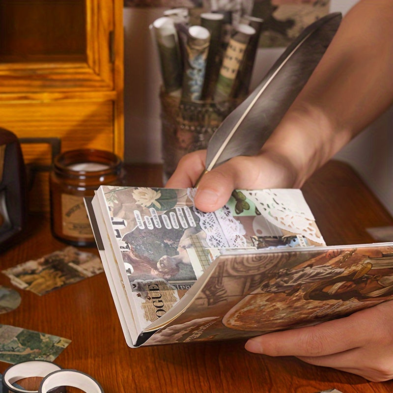 Vintage uslubidagi skrabbook stikerlari qog'oz to'plami - 125 dona