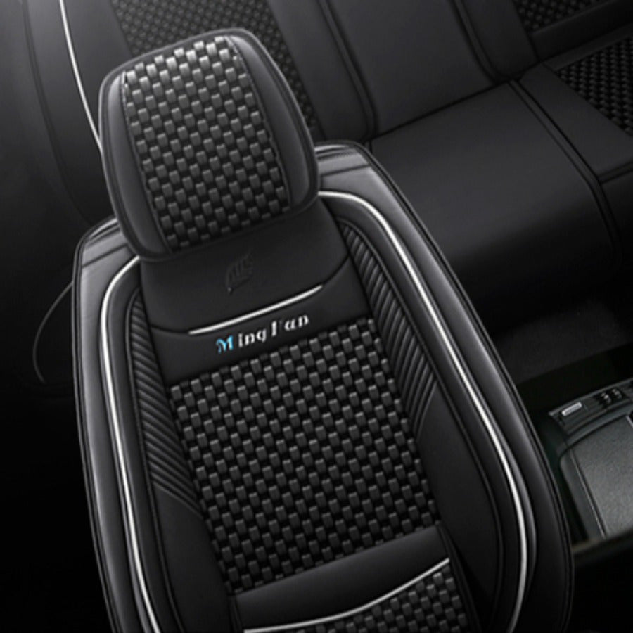 Full Set Seat Covers for 5-Seater Cars Black Gray Breathable Wear-resistant
