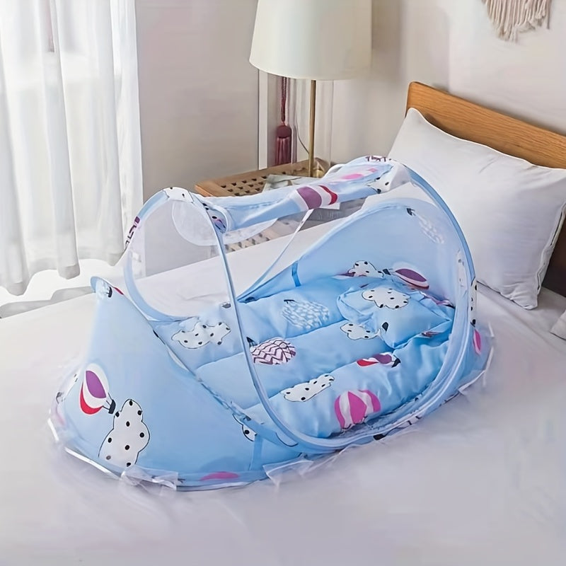 Foldable Portable Mosquito Net Bed Animal Print No Installation Required