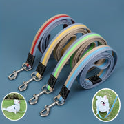 Прочная полосатая собачья поводка из полиэстера с нескользящей ручкой, тяжелого типа, для всех пород