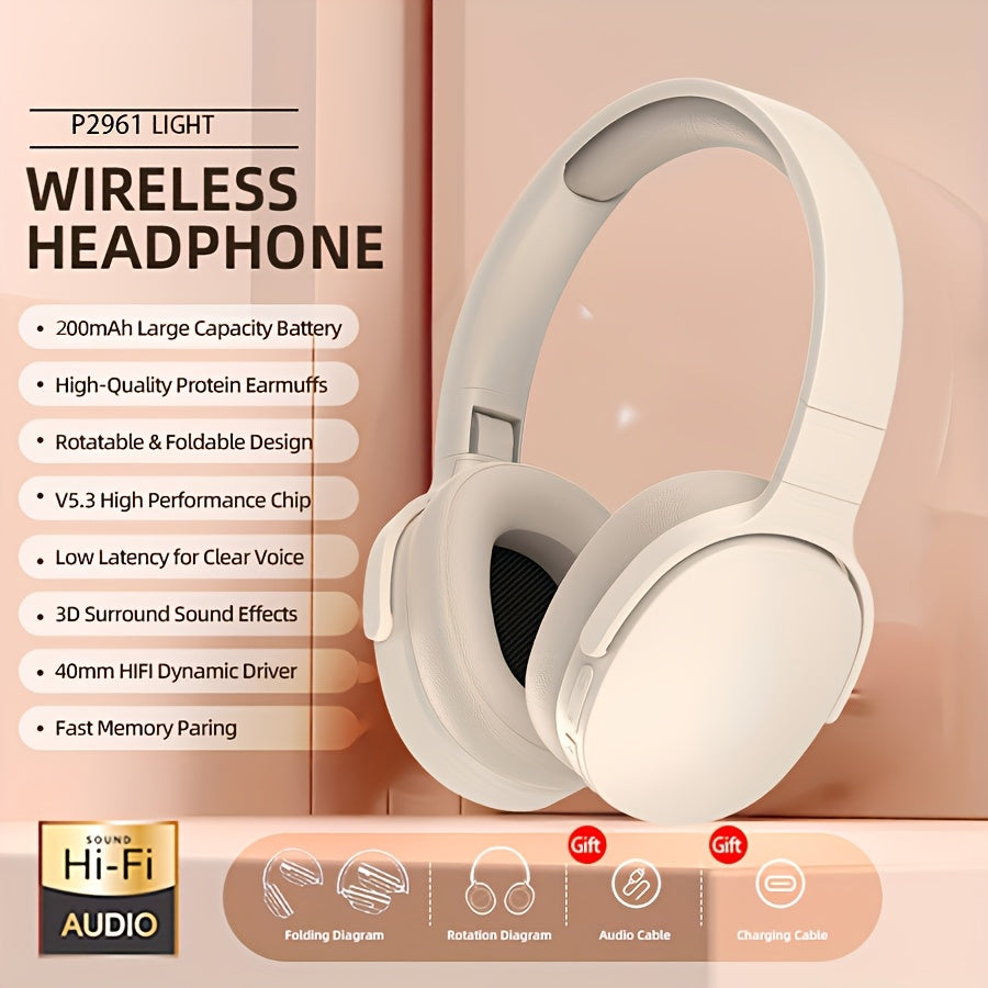 Wireless Earphones with AUX Port Foldable Wireless Headphones with Volume Control