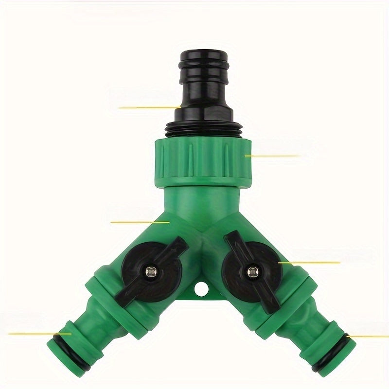 Регулируемый разветвитель садового шланга с двумя выходами, прочный из ПП, для ирригации, мойки автомобиля