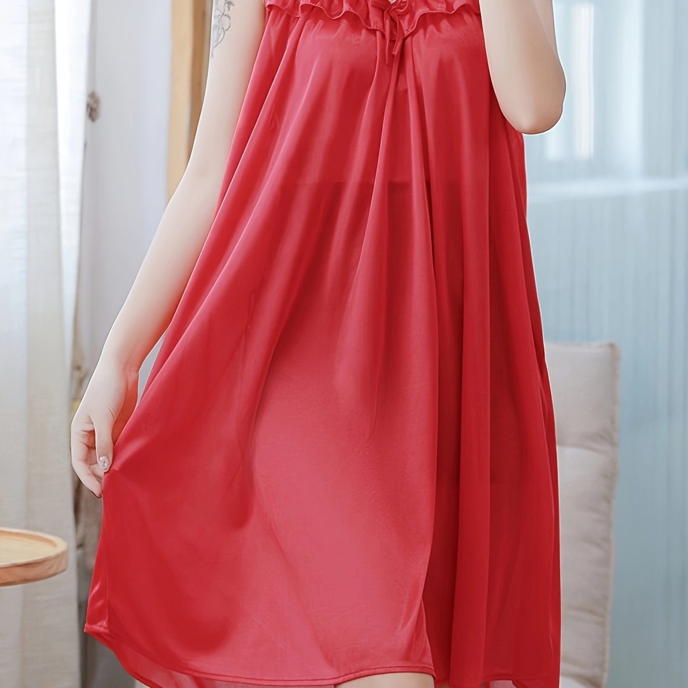 Women's Summer Nightgown Loose Fit Large Size Thin Sleepwear
