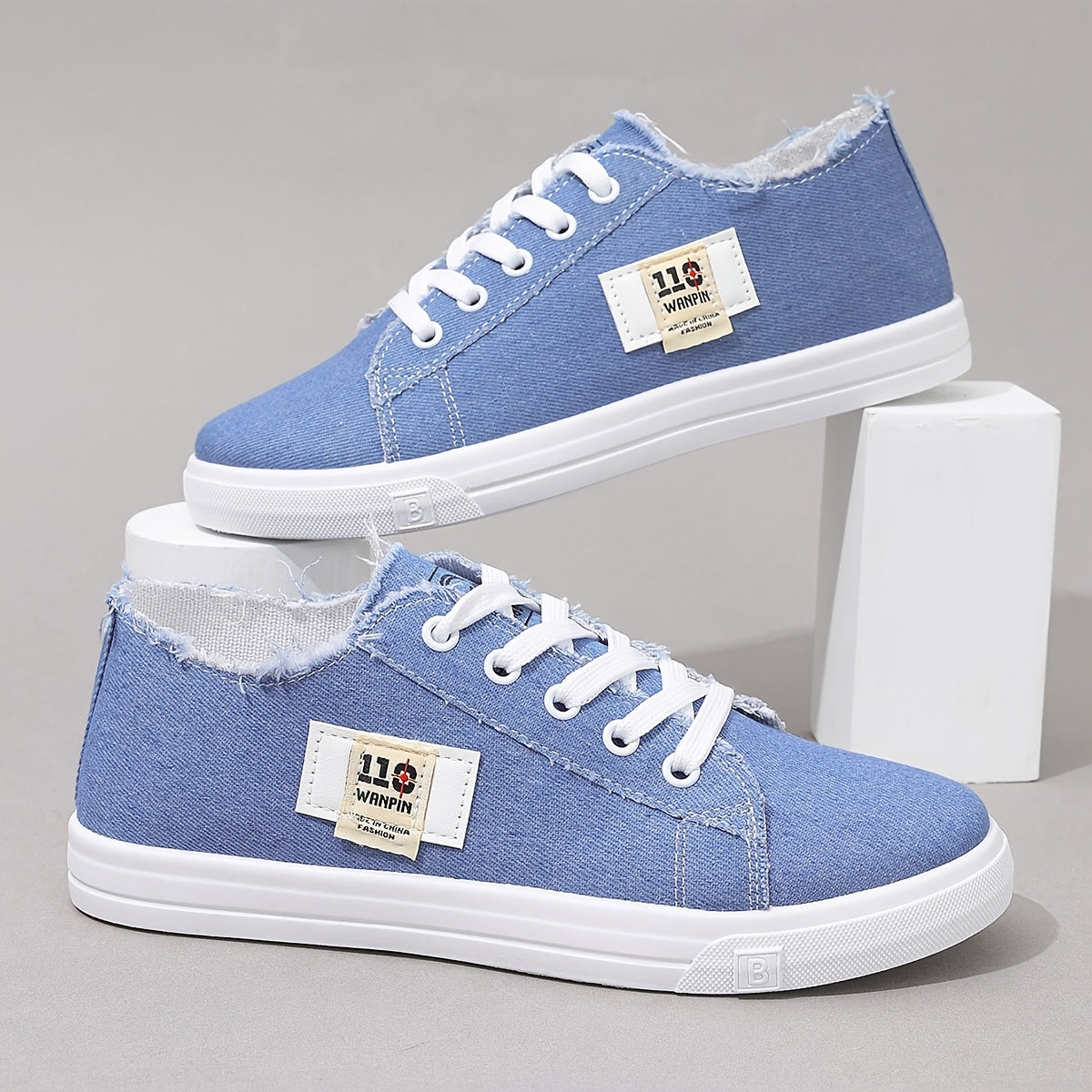 Women's Breathable Fabric Sneakers, All-Season Casual Lace-Up Shoes