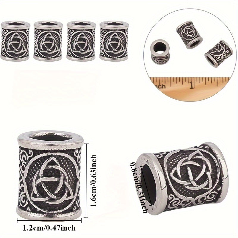 Set of 5 Nordic Viking Beard Beads for Braids and Jewelry Making Men Women