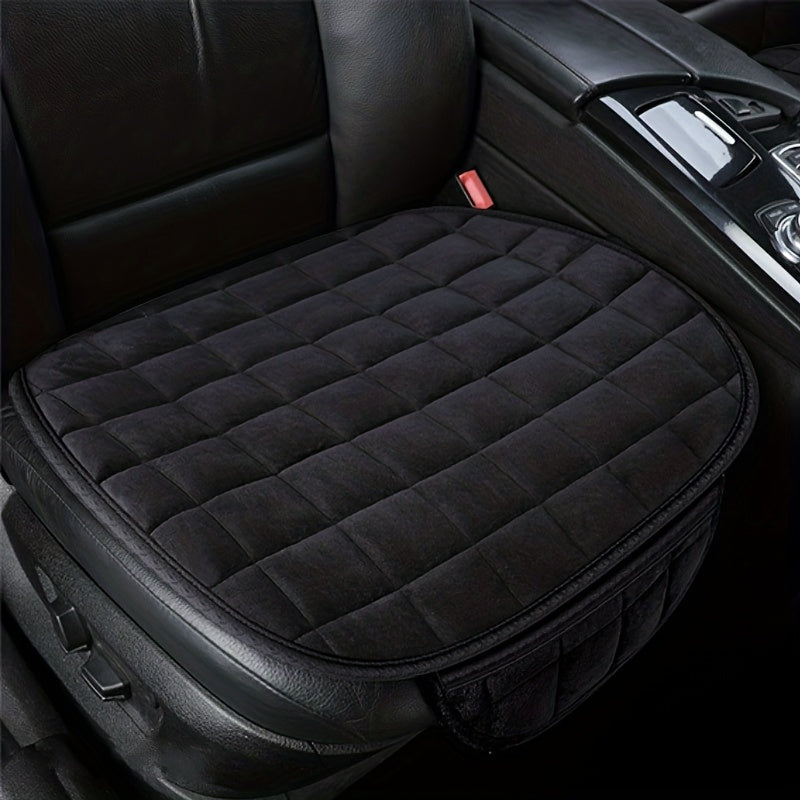 Gray Quilted Memory Foam Car Seat Cushion All-Season Non-Slip Portable