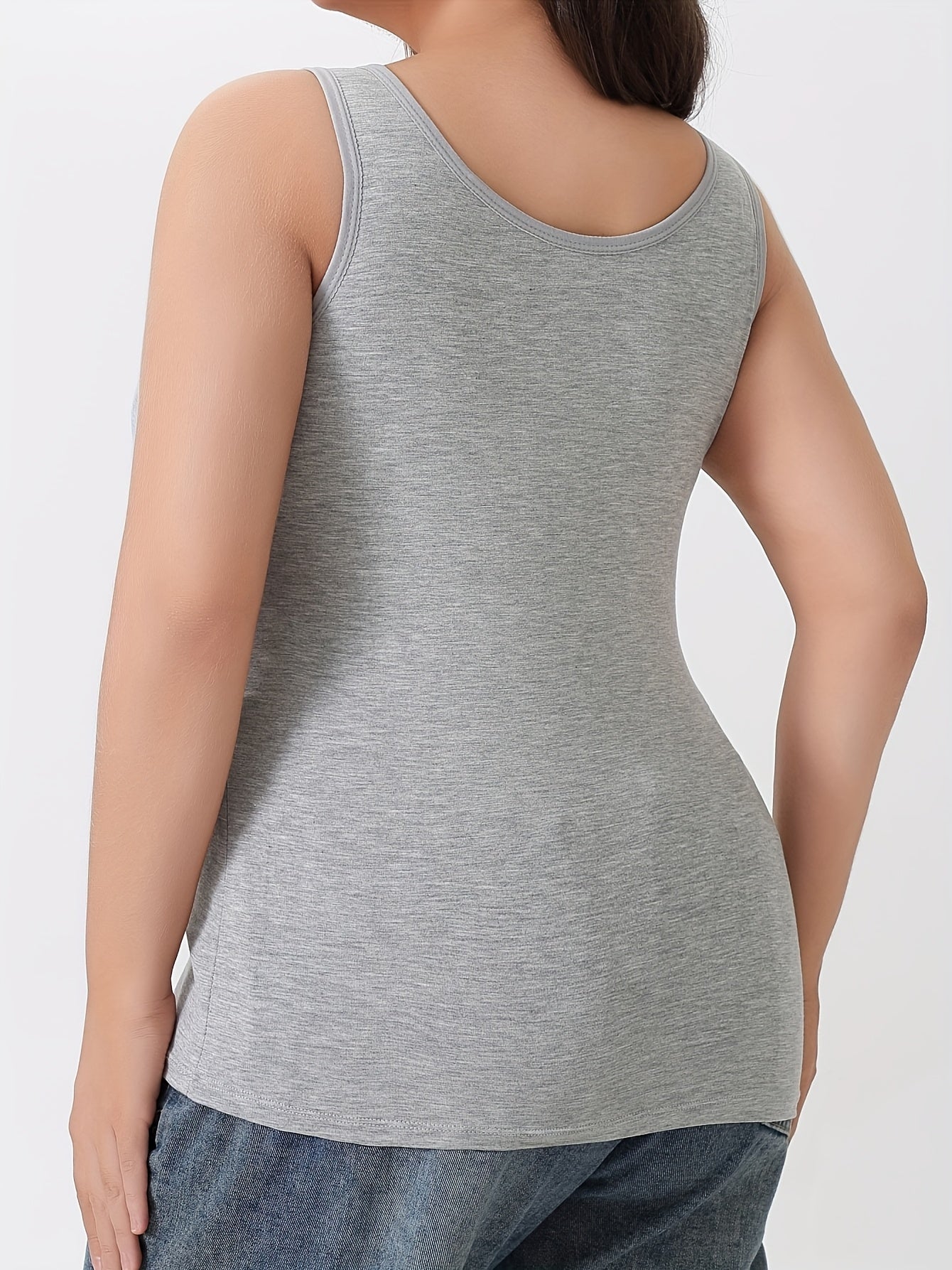 Women's Plus Size Yoga Tank Tops 2-in-1 with Built-In Bra Gray Black White