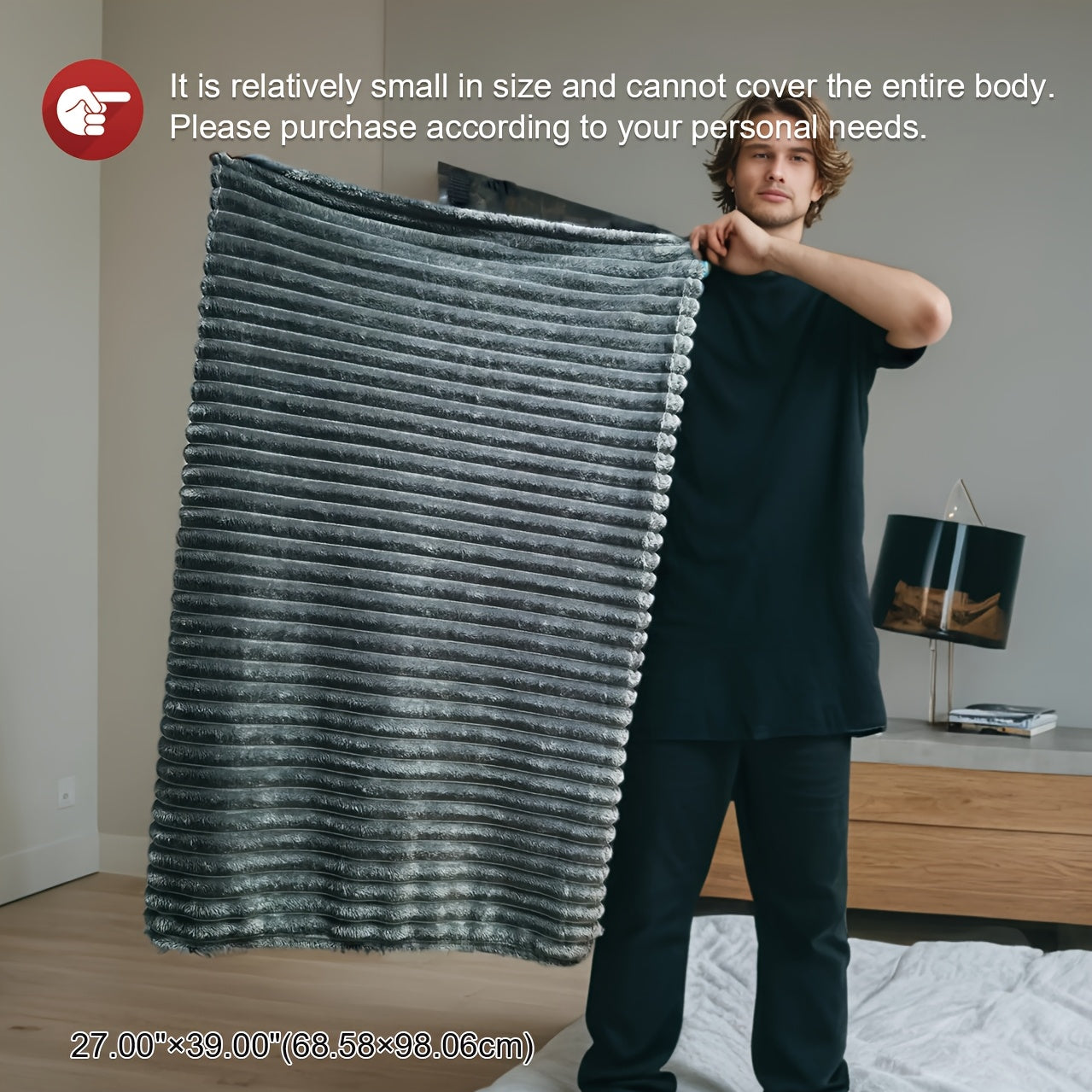 Reversible Faux Fur Throw Blanket Soft Warm Cozy Home Decor Bed Couch 50x60 Inches