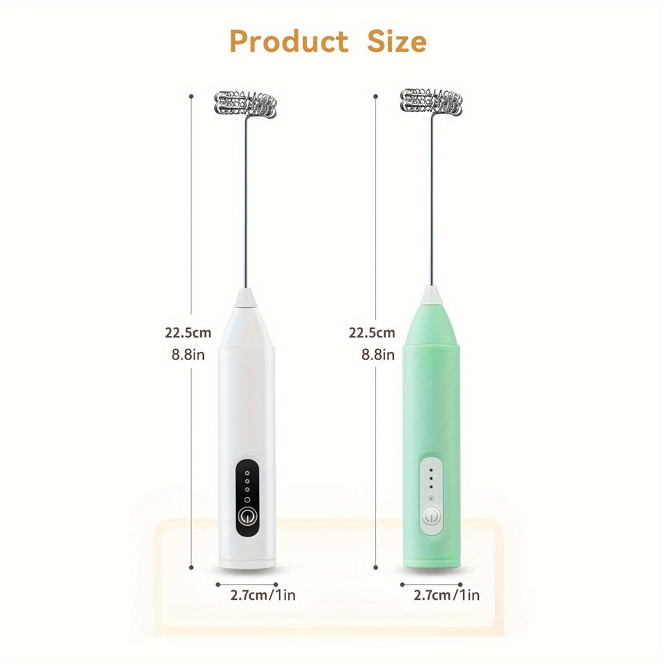 Электрический взбиватель для молока USB, перезаряжаемый, ручной, белый, с 3 уровнями пены