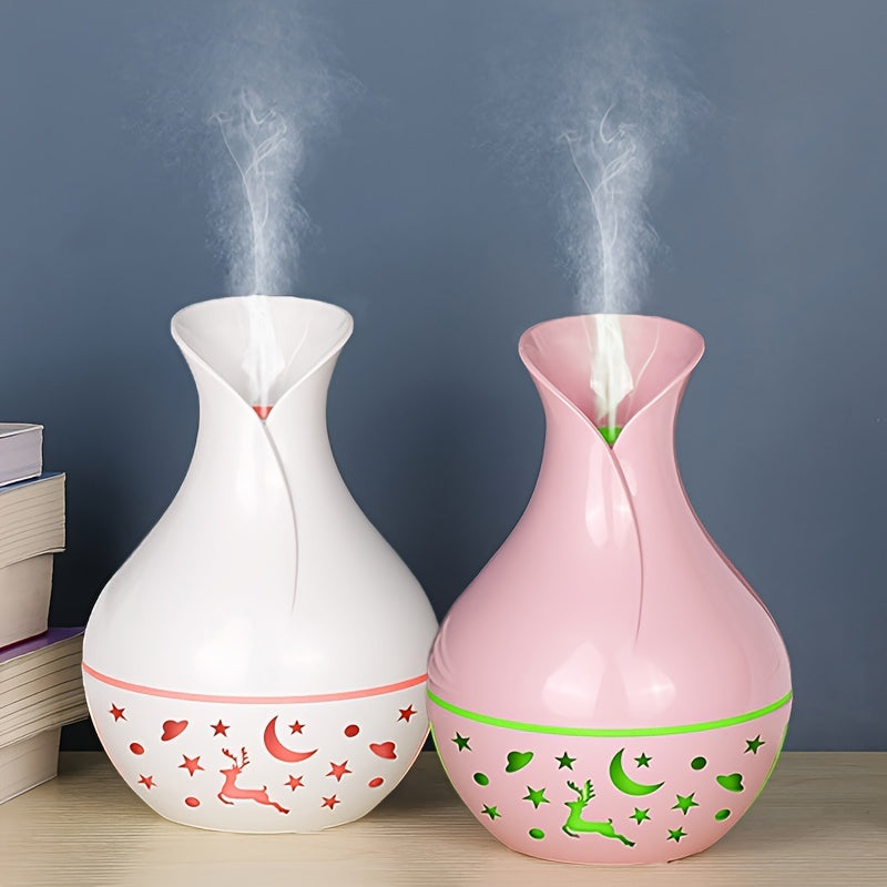 Portable USB Humidifier with Essential Oil Diffuser Nightlight Auto Shut-Off 7 Color Lights for Home Office