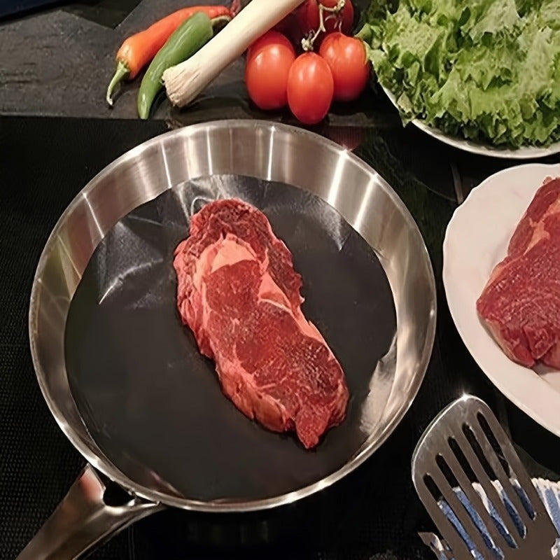 Set of 5 Non-Stick PTFE BBQ Grill and Frying Pan Mats Heat Resistant Circular