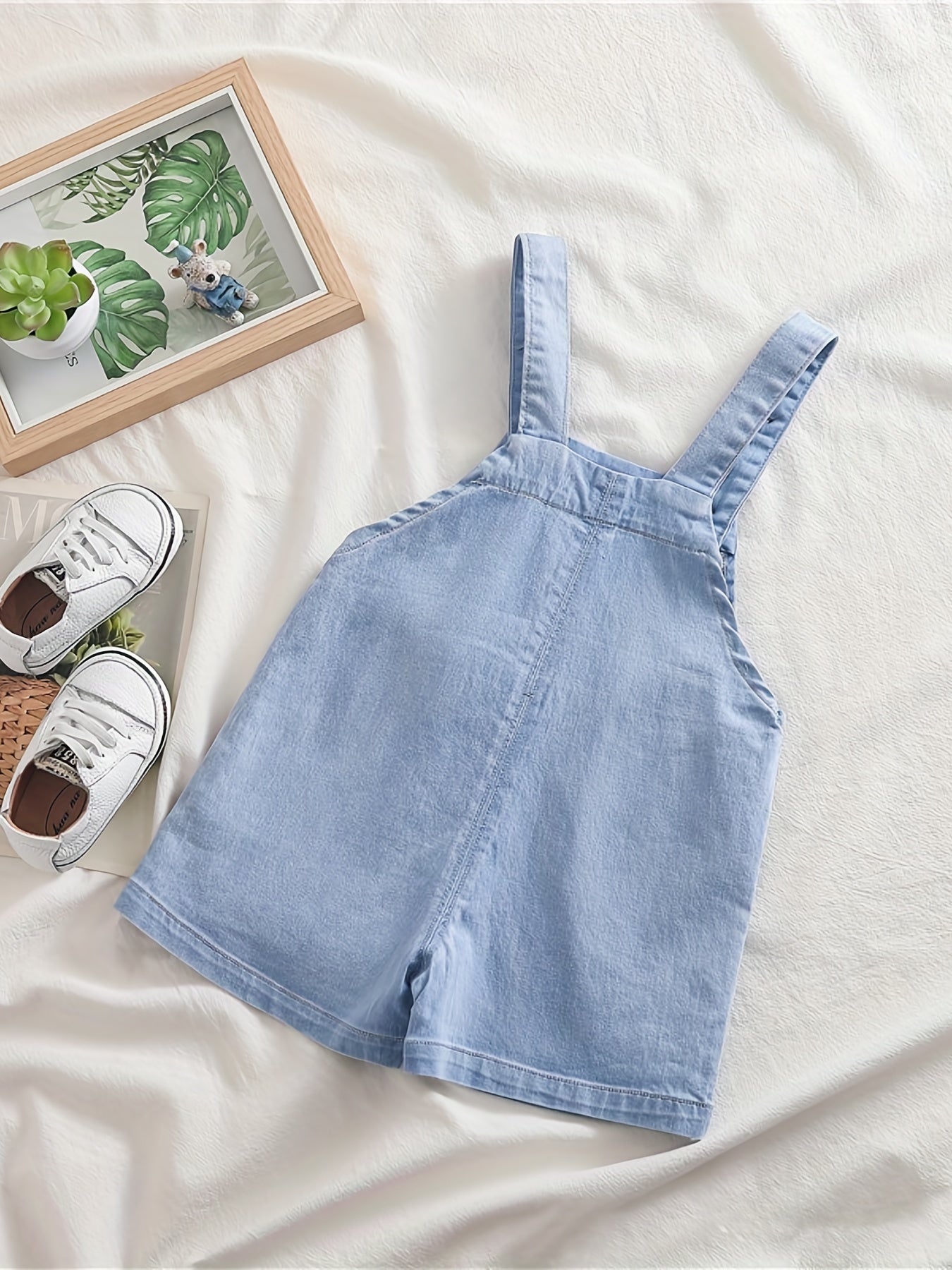 Toddler Girl Bunny Overalls Cotton Blend Summer Cute Denim Jumpsuit