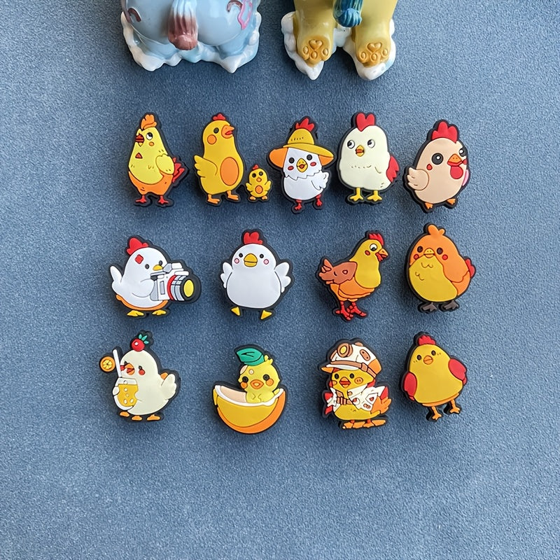 Kids Yellow Chick Shoe Decor Set PVC Detachable DIY Accessories