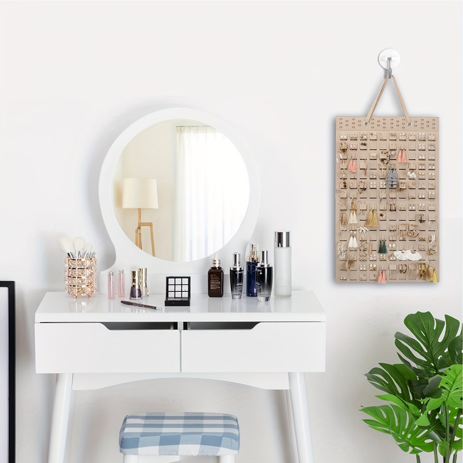 Стойка для хранения и展示 ювелирных изделий с сетками, органайзер для серег, фетровый держатель для ювелирных изделий, экономящий пространство органайзер для спальни, стола, комода, дома, общежития