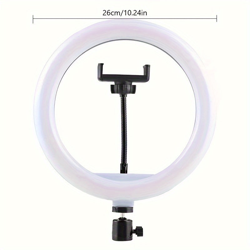 Dimmable USB Ring Light with Tripod and Phone Holder for Photography and Streaming