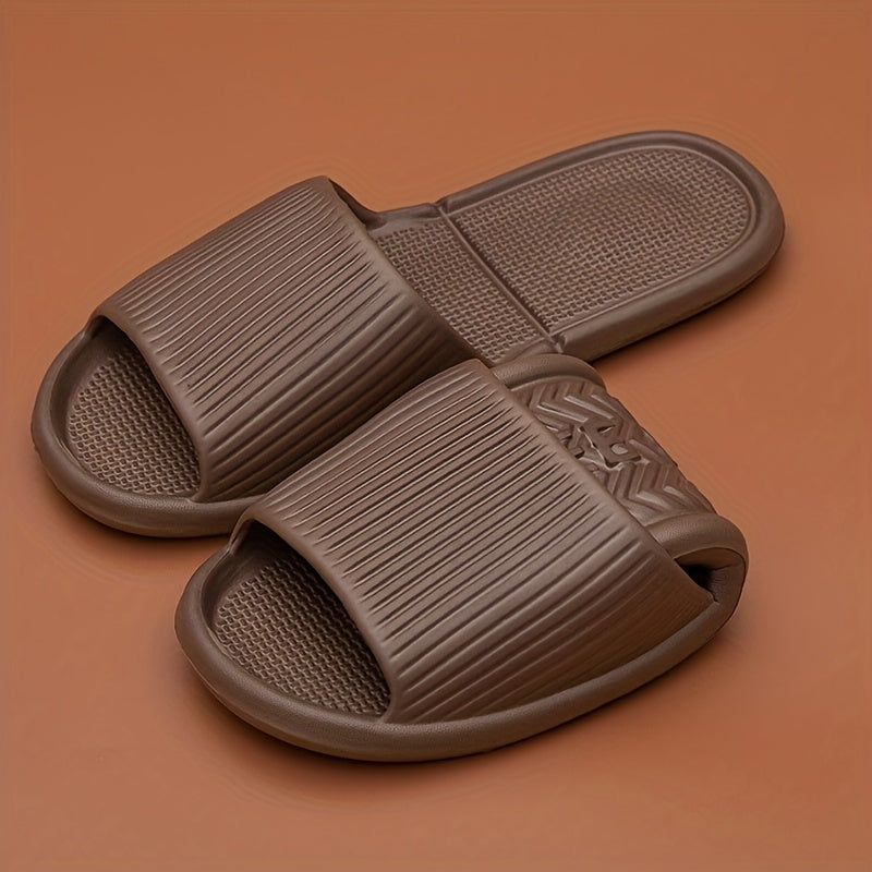 Унисекс EVA нескользящие тапочки минималистичные с полосками для дома и улицы, комфортные