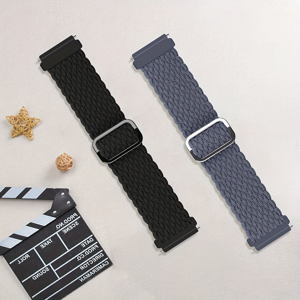Correas de reloj de nylon trenzado compatibles con 20mm y 22mm para Galaxy Watch 4 y 5 Pro Pulseras elásticas y ajustables