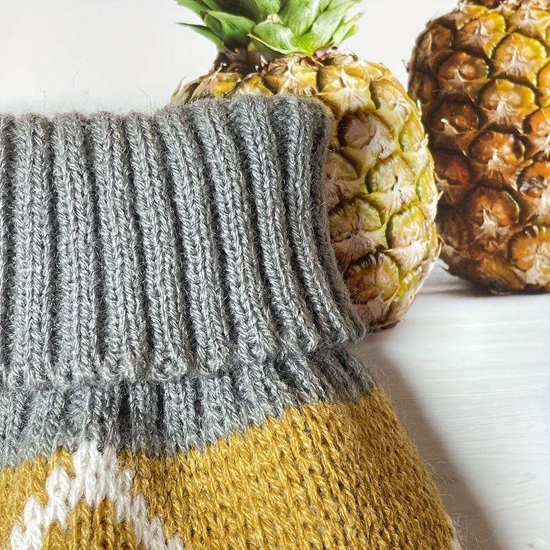 Пуховик для собак с узором ромбов цвета хаки из вязки из акрила, для собак от маленьких до больших