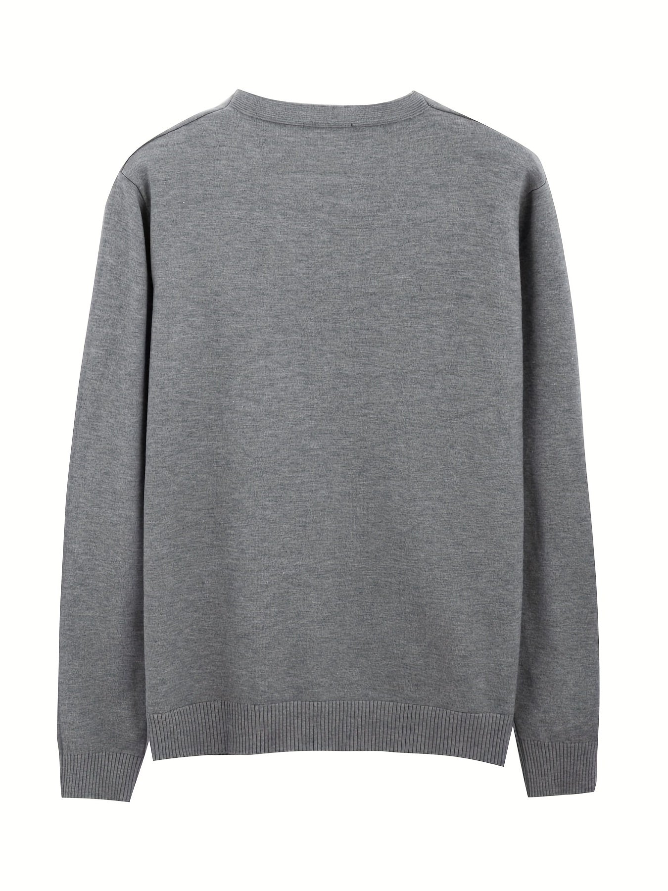 Men's Plus Size V-Neck Cardigan Viscose Blend Long Sleeve Rib Knit Semiformal Spring Fall