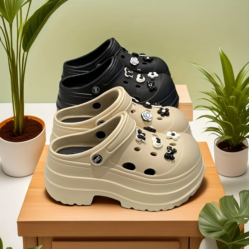 Women's EVA Casual Hole Shoes Flower Style for Daily, Beach, and Holiday