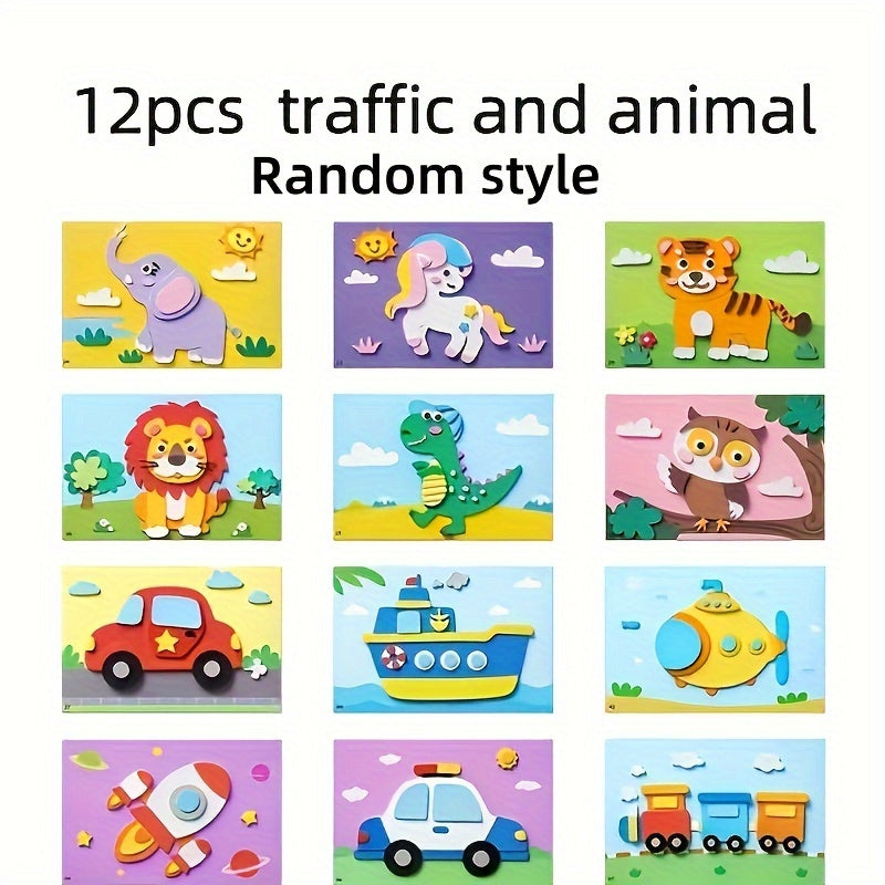 DIY 3D Stickers for Kids Educational Holiday Gift Paper Mixed Color Pack of 6 or 12