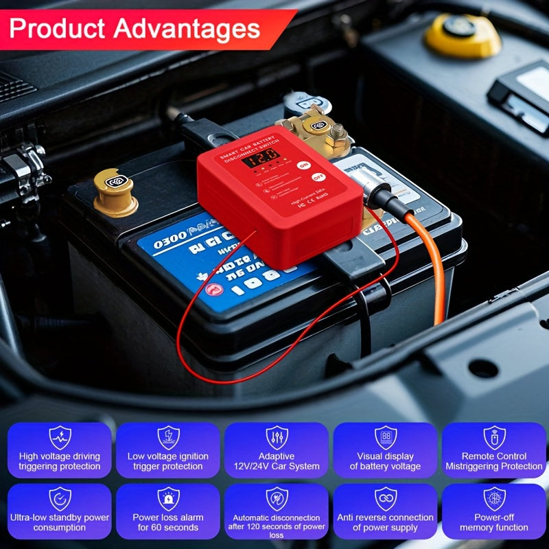 Digital Voltage Display Car Battery Disconnect Switch for Vehicles and Boats